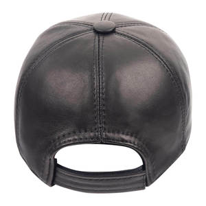 Professional Manufacturer Genuine Leather Unisex <b>Baseball</b> <b>Cap</b> 100% Pure Leather Solid Color Adjustable Back Strap Breathable Hat - Product Image 6