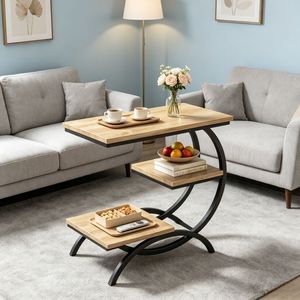 Tavolino Rustico da Salotto con Piedini Regolabili per Comfort ed Eleganza - Product Image 4