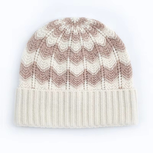 Bonnet tricoté jacquard tendance et élégant avec logo personnalisé, chaud pour l'hiver, à revers, plusieurs couleurs - Product Image 3
