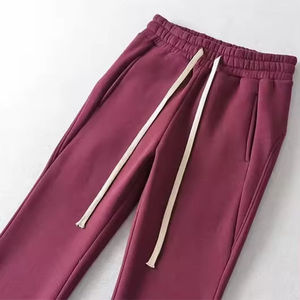 Pantalones de Cintura Alta con Corte Acampanado para Mujer, Casuales, de Color Sólido, Largos, Holgados, de Punto, con Cordón Ajustable, Estilo Primavera - Product Image 4