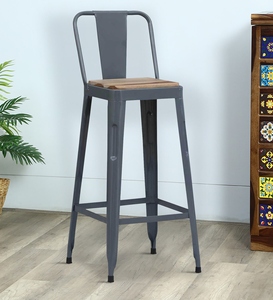 Grey PU <b>Leather</b> <b>Bar</b> <b>Stool</b> Modern Industrial Design Adjustable Counter Height Kitchen <b>Bar</b> Furniture Powder Coated Steel Frame - Product Image 4