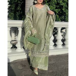 Designer Women's Party Wear Suit Set with <b>Sequins</b> Embroidery Work - Product Image 5