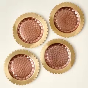 Luxury Handmade Metal <b>Coaster</b> <b>Set</b> for Tea Coffee Drinks and Modern Tabletop Styling Decor - Product Image 1