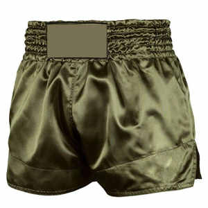 Shorts de Muay Thai al por Mayor, Color Negro y Verde, con Banda Elástica Lateral, Lavables, para Deportes de Artes Marciales, Kick Boxing, Muay Thai - Product Image 1