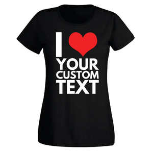 T-shirt personnalisé en forme de cœur pour femme, manches courtes, 100% coton, décontracté, avec cadeau personnalisé pour petite amie ou petit ami - Product Image 2