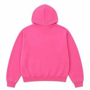 เสื้อฮู้ดซิปพิมพ์ลายตามสั่ง ผ้าคอตตอนหนา 100% 400 GSM ทรงหลวม สำหรับขายส่ง - Product Image 2