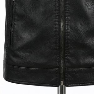 Veste en cuir slim pour homme, qualité supérieure, doublure polaire chaude, col tendance, style motard, manteau d'extérieur – Grande Vente - Product Image 6