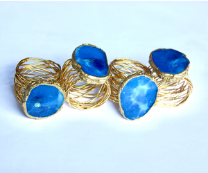 แหวนรองผ้าเช็ดปากเรซิ่นอีพ็อกซี่ดีไซน์ใหม่ คุณภาพดี ดีไซน์ลวดโลหะ ราคาถูก - Product Image 1