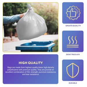 Pacchetto di fodere per bidoni della spazzatura a tempo indeterminato 1000 sacchetti di polietilene a bassa densità bianchi 10 tacchetti di plastica con fondo sigillato a stella per microfono per - Product Image 3