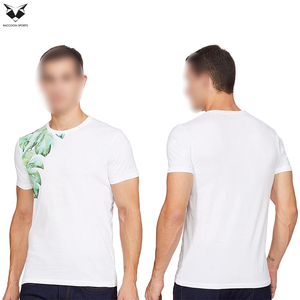 Camisetas de Buena Calidad Blancas con Detalles Verdes, Transpirables, con el Diseño Más Reciente, Servicio OEM, Camisetas de Hombre 100% Algodón Tejido - Product Image 4