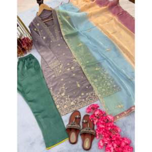 Conjunto de Top, Pantalón y Dupatta de Fiesta para Mujer, Diseño Elegante - Product Image 2