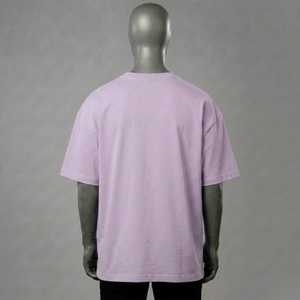 T-shirt Homme Violet Clair Oversize Personnalisable avec Logo Imprimé Coton Premium Col Rond Coupe Ample Décontracté Streetwear Doux et Respirant - Product Image 5