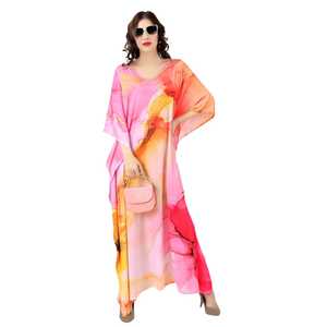 Robe kaftan élégante pour femme – Kaftan de plage imprimé coupe ample pour la collection d'été. - Product Image 1
