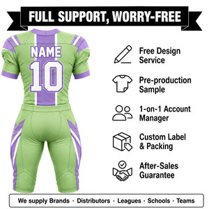 Ensemble d'uniformes de football américain personnalisés, col en V, manches courtes, tissu respirant, pantalon ajusté, jersey sublimé en polyester pour adultes - Product Image 6