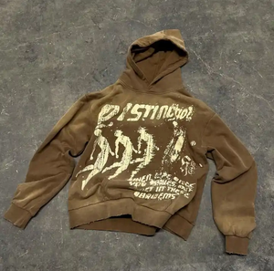 Personnalisation de sweat à capuche de sérigraphie personnalisée tissu de boucle vintage délavé au soleil en détresse fabricants de sweats à capuche coupés et cousus - Product Image 6