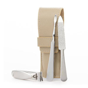 Estuche de Manicura de Viaje de Cuero Vacuno Genuino de Primera Calidad en Oferta |   Organizador compacto y duradero con elegante cierre a presión - Product Image 3