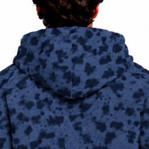 Navy Blue <b>Leopard</b> <b>Print</b> <b>Hoodie</b> Heavyweight Pullover Sweatshirt Oversized Fit Drawstring Hood Kangaroo Pocket Casual Streetwear - Product Image 4