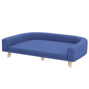 Cama Sofá Ovalada de Tela Oxford para Perros y Gatos Grandes, Azul, con Cojín Lavable y Extraíble - Product Image 1