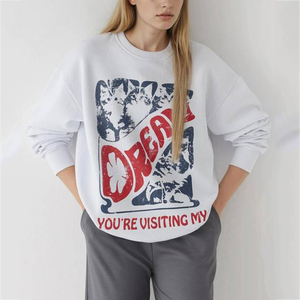 Personalized <b>Custom</b> DTG Women Hoodie OEM Polyester/Cotton Casual Graphic Print Long Sleeve Pullover Fashion Street Wear Clothing - Product Image 1