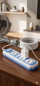 Heavy Duty Surge Protection Extension Cord with 6 Outlets & <b>USB</b> Ports Universal Copper <b>Cable</b> for Home Appliances & Computers - Product Image 5