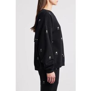 เสื้อสเวตเชิ้ตคอกลมพิมพ์ลายตามสั่ง แขนยาว สไตล์ลำลอง ปักลายกราฟิกวาร์ซิตี้ ผ้าฝ้าย สำหรับผู้หญิง - Product Image 5