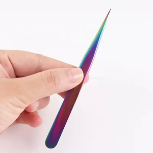 Pinzas de precisión para cejas y extracción de puntos negros, de acero inoxidable, reutilizables, con punta fina, para injerto de pestañas postizas y depilación fina - Product Image 4