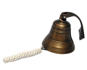 Venta caliente 5 \ "pulgadas antiguo barco campana latón pulido náutico montado en la pared Iglesia campana Logo tema Metal para la venta - Product Image 5