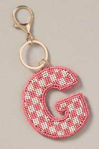 Llavero Personalizado con Letra E en Bordado de Cuentas de Colores Azul y Blanco, Hecho a Mano, Inicial del Alfabeto, Adorno para Bolsa, Regalo para Ella - Product Image 4