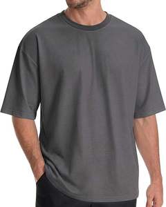เสื้อยืดผู้ชายไซส์ใหญ่ สีน้ำเงินล้วน แขนสั้น ผ้าโพลีเอสเตอร์/คอตตอน คอกลม สไตล์ลำลอง ผ้าถัก ระบายอากาศได้ดี เป็นมิตรกับสิ่งแวดล้อม แห้งเร็ว ไม่มีลาย - Product Image 4