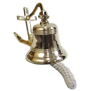 Support mural pour cloche Bold Blossom BBDB1311 en laiton massif plaqué or poli |   Support de cloche de bateau nautique robuste | - Product Image 5