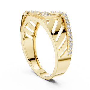 Anillo Minimalista DYNASTY WAVE para Hombre, con Diamante Cultivado en Laboratorio, Bañado en Rodio, Oro Amarillo de 18K, para Boda, Compromiso, Regalo, Uso Diario - Product Image 3