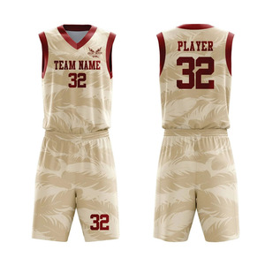 Uniforme de Baloncesto Sublimado Personalizado, Sin Mangas, Cuello Redondo, Absorbente de Humedad, Unisex para Adultos, Conjunto de Jersey con Estampado de Plantas - Product Image 1