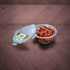 650ml Round <b>Glass</b> Food Storage & Bakeware <b>Container</b> with Airtight <b>Lid</b> Clickfresh Product - Product Image 1