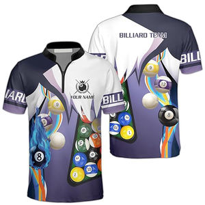 Camiseta Deportiva de Billar Personalizada de Talla Grande para Hombre, Camiseta de Manga Corta con Estampado por Sublimación, Jersey de Equipo de Billar de Secado Rápido y Transpirable - Product Image 1