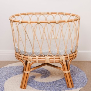 Lit bébé rond en rotin, berceau pour nouveau-né, lit de bébé artisanal, berceau, lit de couchage, berceaux en gros - Product Image 4
