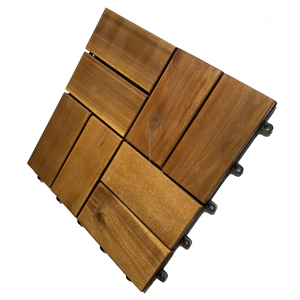 Dalles de terrasse extérieures en bois d'acacia du Vietnam, lames emboîtables antidérapantes, imperméables, contemporaines, garantie 5 ans, 12 mm - Product Image 3