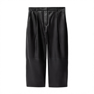 Pantalon Capri Plissé Noir pour Homme, Taille Haute, Style Décontracté, Infroissable, en Modal Mi-Épais, Imperméable, pour l'Hiver - Product Image 1