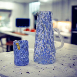 Ensemble de carafes bleues artisanales de luxe en verre pour l'eau et les boissons, vaisselle de cuisine personnalisée de haute qualité, nouveaux cadeaux indiens pour mariage et Noël - Product Image 2