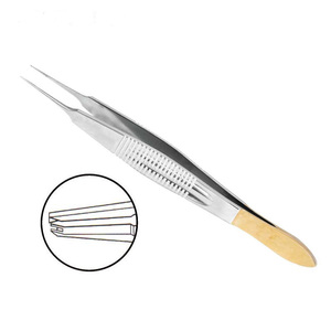 Pinzas Oftálmicas Finas 1x2 Dentadas, Pinzas Microquirúrgicas, Instrumentos de Oftalmología, Microcirugía Ocular - Product Image 2