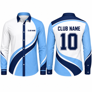 Men's Full Sleeve Casual Sporty Dress Shirt Turn-<b>down</b> Collar Sublimation Printed Poplin Polyester Hand-painted Pattern - Product Image 1