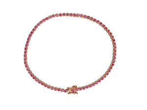 สร้อยข้อมือเพชรชุบทองคำแท้ 14K สำหรับผู้หญิง ดีไซน์คลาสสิคทรงกลม ประดับเพชรแบบช่อง  วัสดุอัลลอยด์ สไตล์ฮิปฮอป ของขวัญเครื่องประดับ - Product Image 2