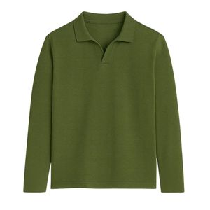 Polo de golf à manches longues en maille pour homme, personnalisé, décontracté, avec poignets côtelés, pour tenue d'équipe professionnelle, vente en gros - Product Image 3