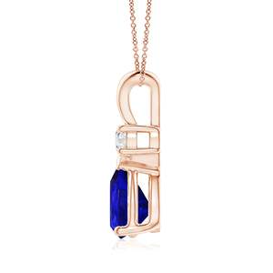 จี้เพชรทรงหยดน้ำแทนซาไนต์แบบ V-Bale พร้อมสร้อยคอทอง 14K 18K  ได้รับการรับรองจาก IGI  พร้อมจี้เพชร V-Bale  แบบ OEM - Product Image 2