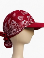 Gorra roja con estampado de Paisley blanco, estilo urbano unisex, informal.