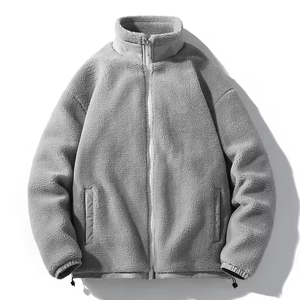 Wholesale Solid Color High Quality Sherpa Polar <b>Jacket</b> Zip up <b>Jacket</b> Custom LOGO <b>Pullover</b> Fleece <b>Jacket</b> Winter Coat for <b>Men</b> - Product Image 4