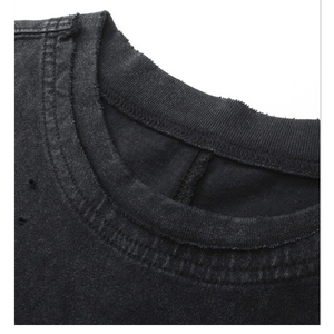 T-shirts pour hommes 100% coton, lavage à l'acide, coupe ample, 300 GSM, t-shirts surdimensionnés pour hommes avec logo personnalisé, streetwear - Product Image 4