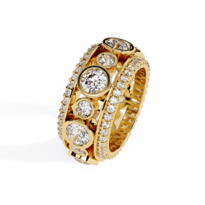 Bague d'éternité de luxe multi-rangs sertie de diamants de laboratoire ronds, en argent sterling 925, pour mariage, bijoux personnalisés en gros - Product Image 5