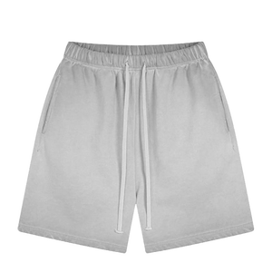 100% coton français éponge polaire pierre lavé sweat shorts bords bruts lavés à l'acide pulvérisation ciré conception personnalisée avec motif solide - Product Image 3