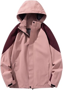 Veste de pluie unisexe à capuche avec tissu imperméable, poignets élastiques et logo personnalisé pour la distribution en gros - Product Image 3