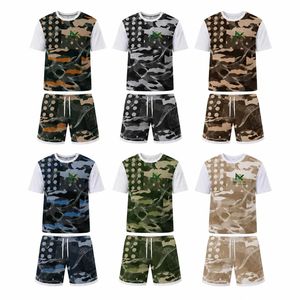 Custom <b>Men</b> <b>Camo</b> Print Quick Dry T Shirt <b>Shorts</b> Set 2 Piece Summer Sports Athletic Wear Breathable Polyester Sublimation Top - Product Image 4
